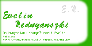 evelin mednyanszki business card